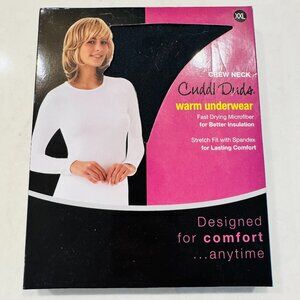 NEW Cuddl Duds Crew neck Warm Long underwear Women's XXL black
